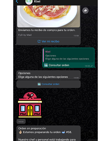 Chatbot de delivery y creación de ordenes con actualización de estado