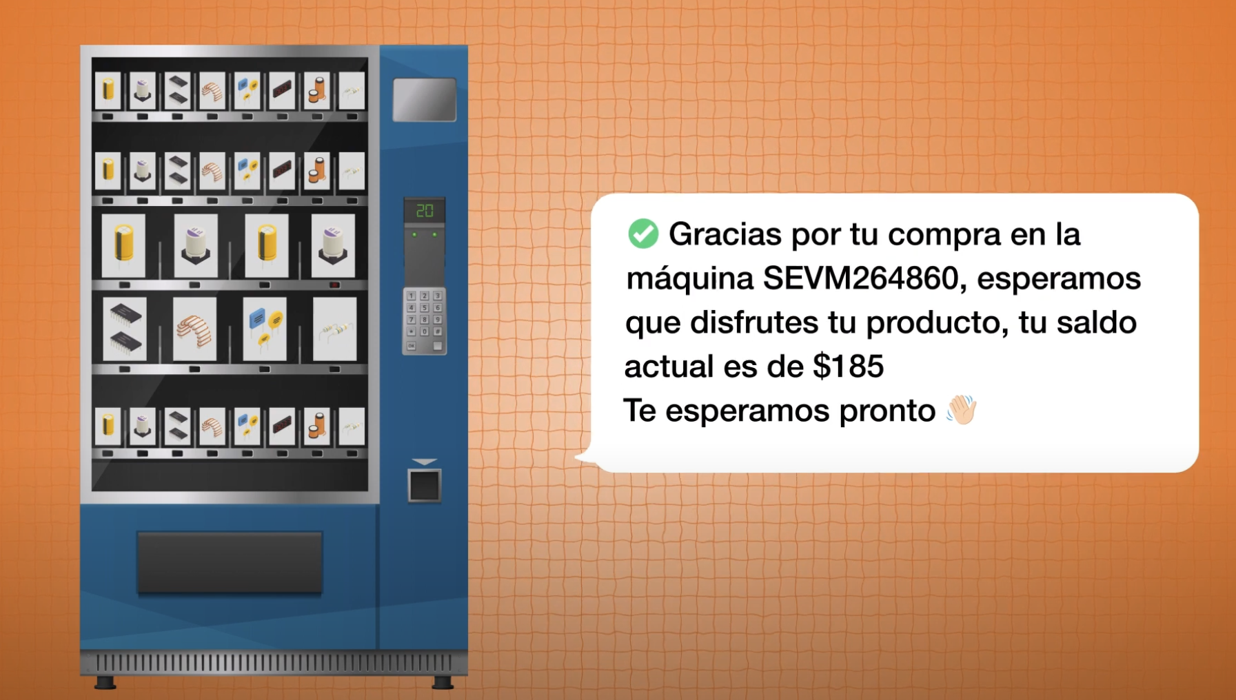 Vending machine con tienda en línea y chatbot